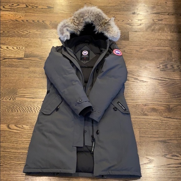 kensington slim fit down parka with genuine coyote fur trim